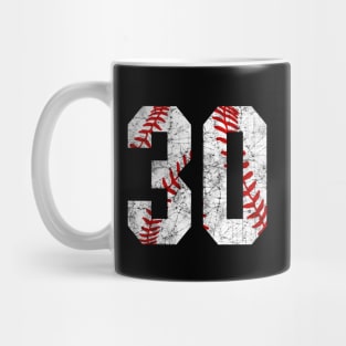 Vintage #30 Baseball Laces Baseball Mom Jersey Love Baseball Mug